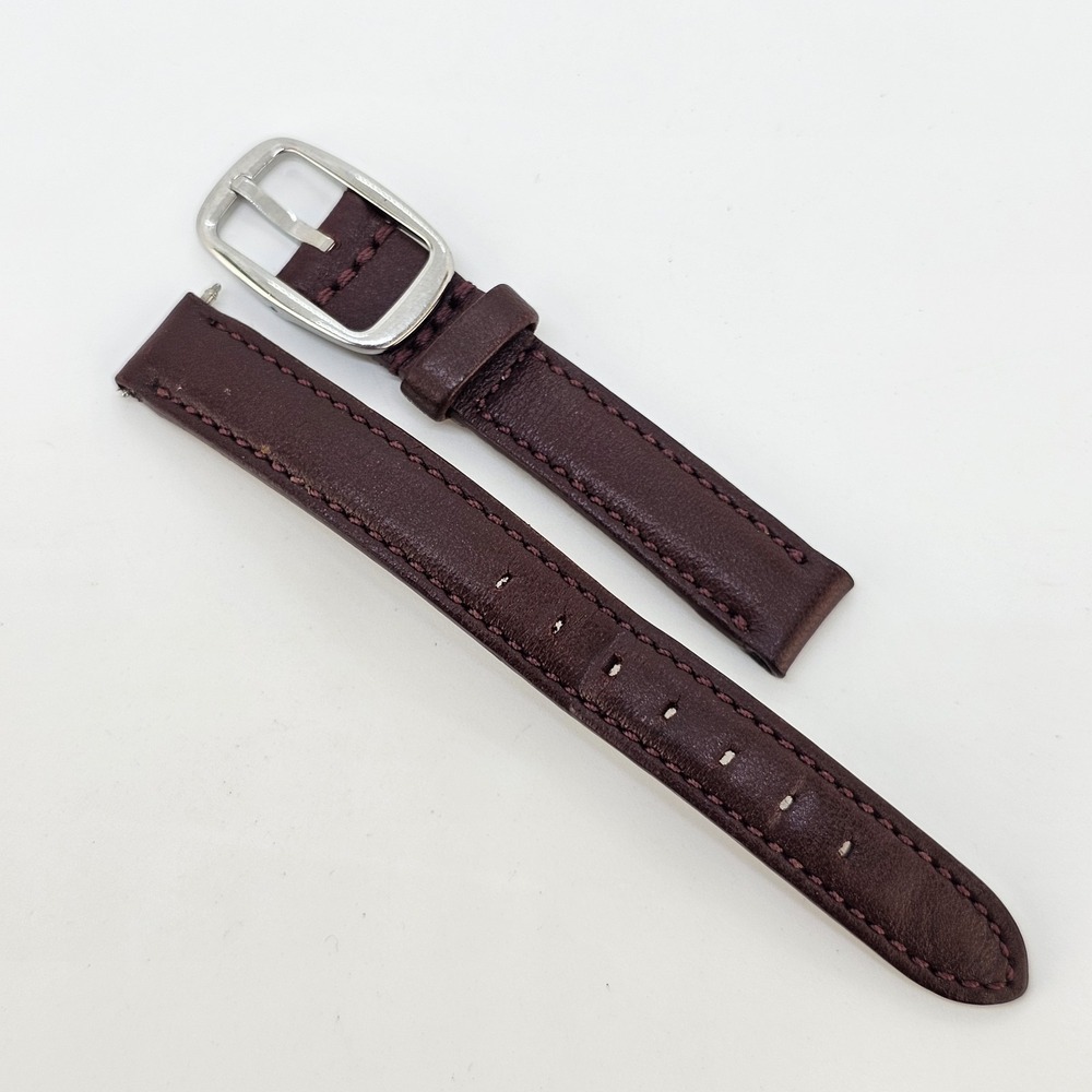 12MM Shinola Women's Dark Brown Leather Watch Band Straps Silver Buckle 12MM